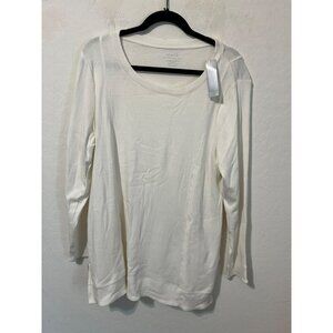 Chico's Sz 2 (US L 12) Cream Tunic Long Sleeve Top